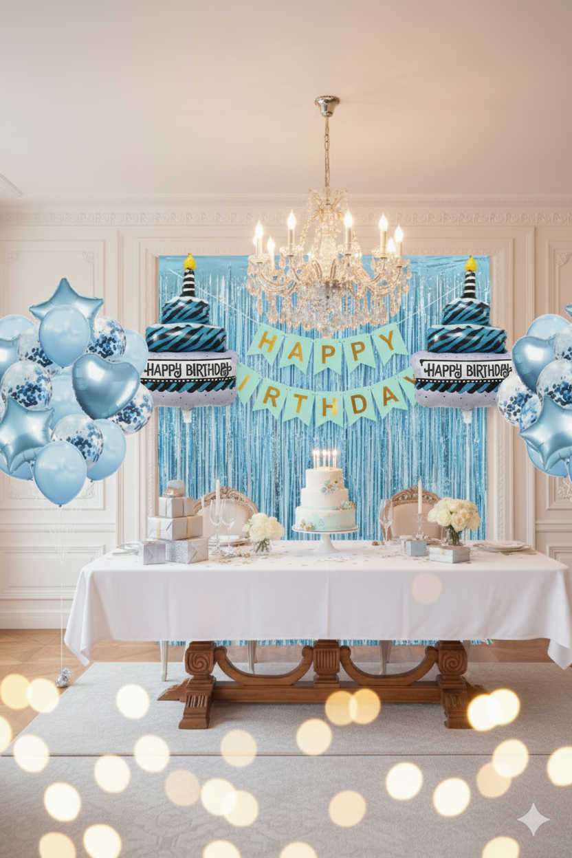 Happy Birthday Decoration Complete 21pcs (Blue)